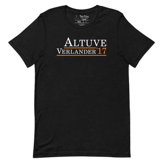 A black shirt with the text "Altuve Verlander '17".