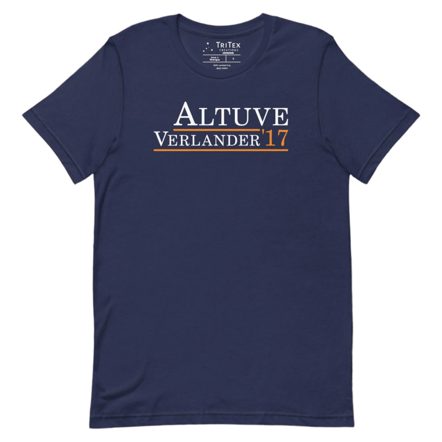 A navy shirt with the text "Altuve Verlander '17".